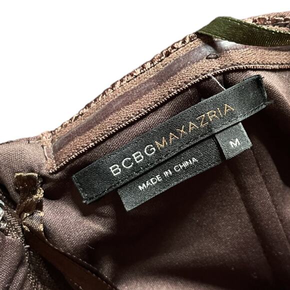 Y2K Vintage Brown Strapless Midi Dress size 8 Tulle and Silk - Picture 4 of 7